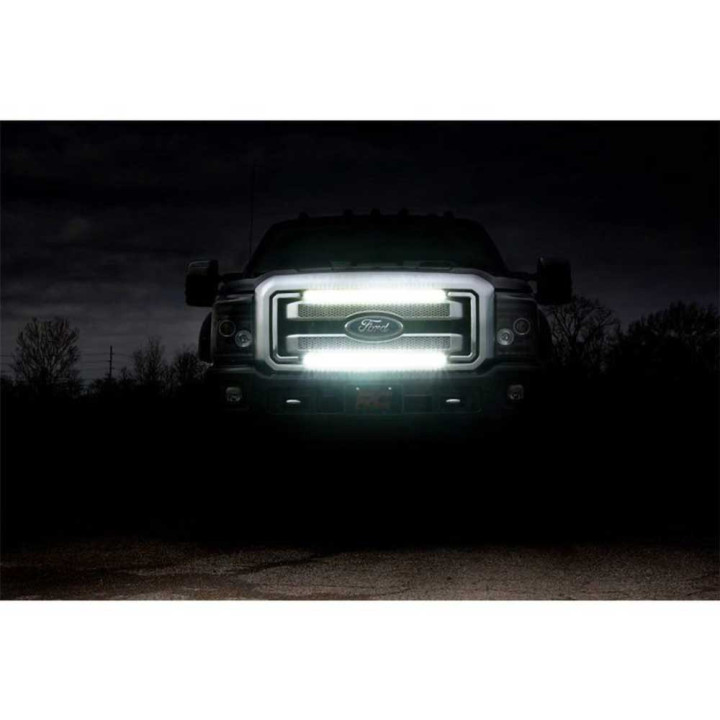 Kit de Integrare Proiectoare LED Omologate Pentru Grilă, Rough Country LED light bars 30" dual row for grille spot Black Series,