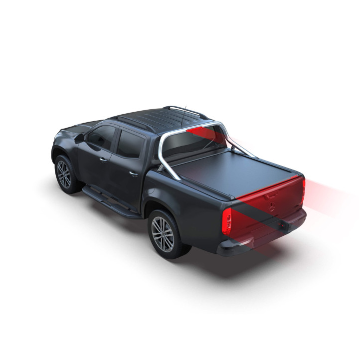 Spring Assisted Roll Top Tonneau Bed Cover, Tessera 4x4 Roll+, Mercedes-Benz X-Class with OEM Rollbar 2017 - 2020 - EDK.ro