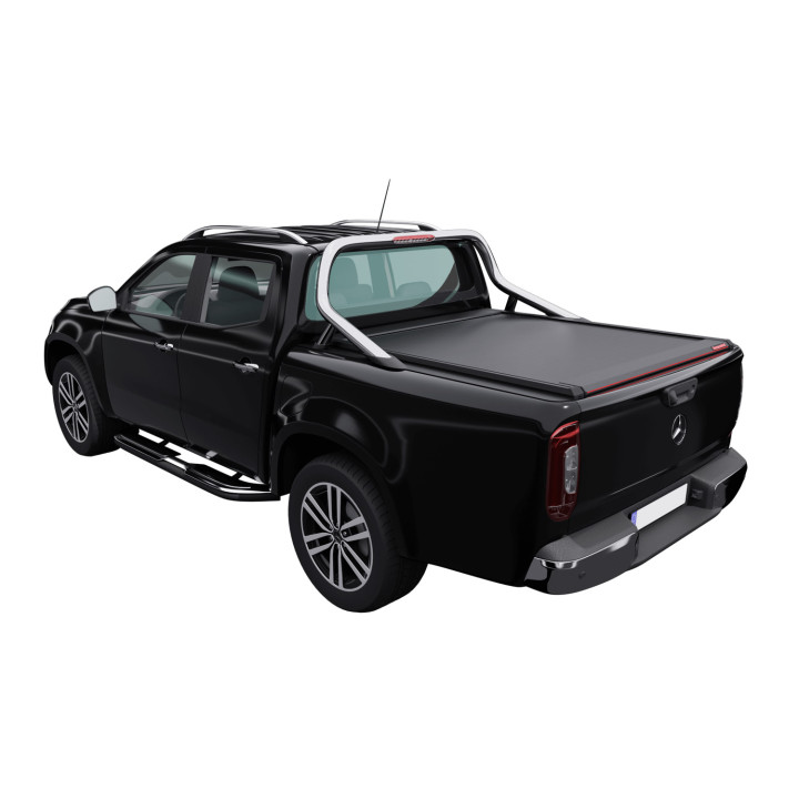 Spring Assisted Roll Top Tonneau Bed Cover, Tessera 4x4 Roll+, Mercedes-Benz X-Class with OEM Rollbar 2017 - 2020 - EDK.ro