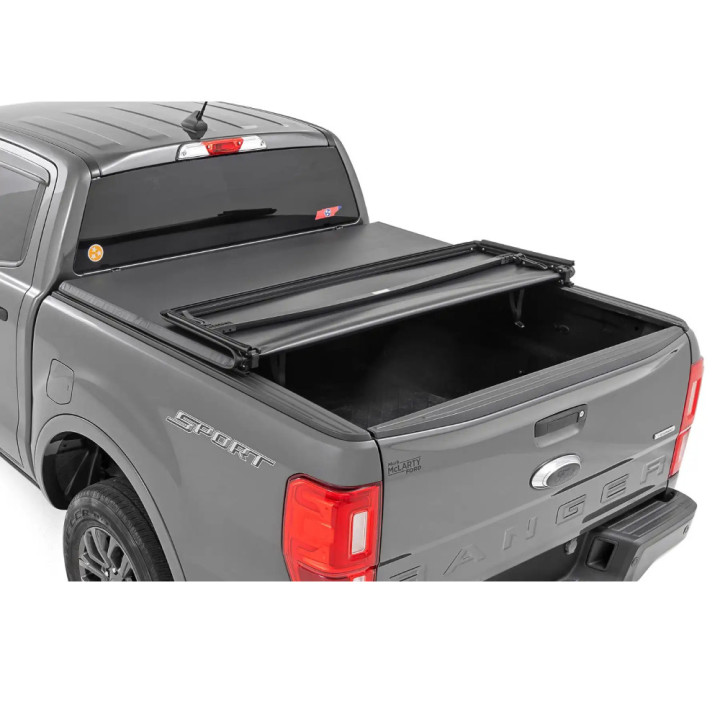 Închidere de Benă Tip Prelată, Rough Country Tri-Fold, Ford Ranger Lungime Benă 5.0 Feet 2014 - Prezent - EDK.ro