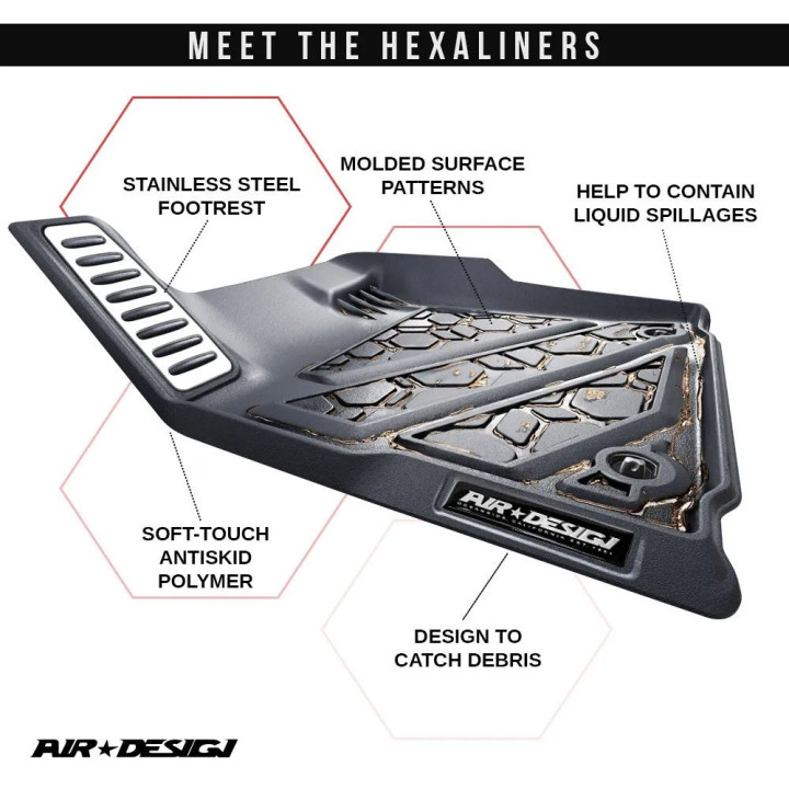 Front and Rear Floor Mats, Air Design, Ford Ranger 2019 - 2022 - EDK.ro