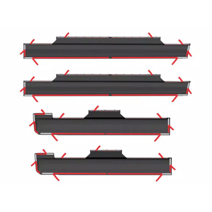Front Sill/side Panels, Bushwacker Rocker Super Crew Cab, Ford Ranger 2019 - 2022 - EDK.ro