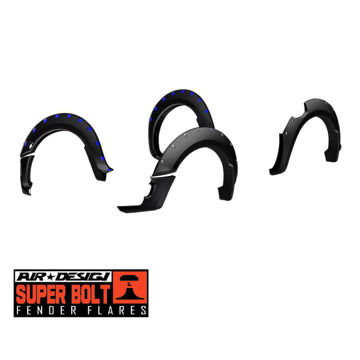 Front and Rear Fender Flares, Air Design Super Bolt, Ford Ranger 2019 - 2022 - EDK.ro