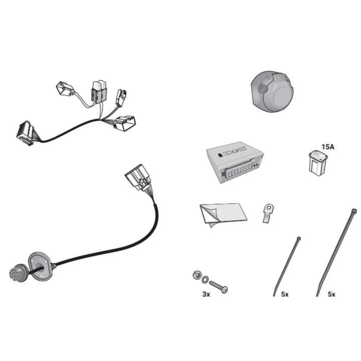Cablaj Receptor Remorcă 13 PIN, Hak-System, Ford Ranger 2023 - Prezent, Volkswagen Amarok 2022 - Prezent - EDK.ro