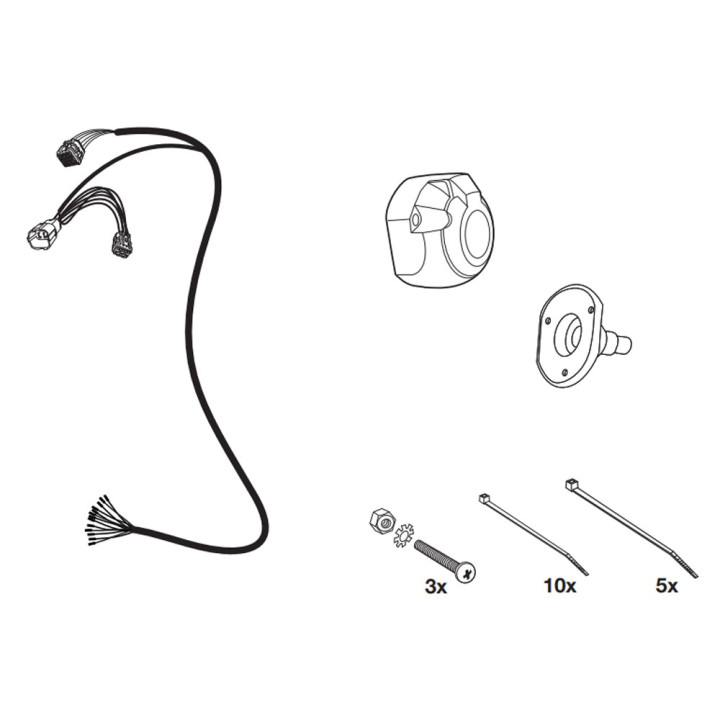 Hitch Receiver Wiring Harness 13 PIN, Hak-System, Isuzu D-Max 2011 - 2019 - EDK.ro