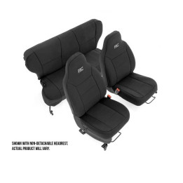 Seat Cover Set Neoprene Black, Rough Country, Jeep Cherokee 1984 - 2001 - EDK.ro