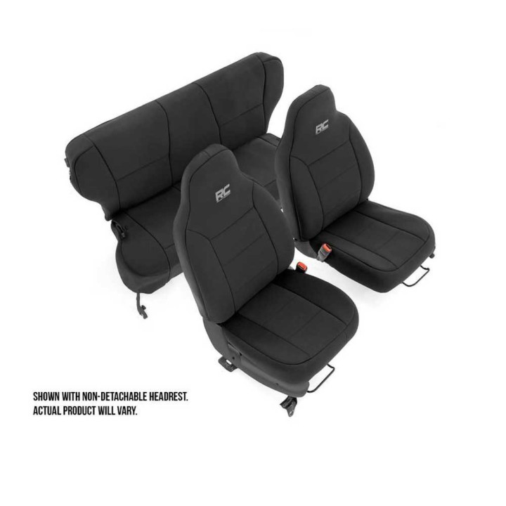 Set Huse Scaun Neopren Negru, Rough Country, Jeep Cherokee 1984 - 2001 - EDK.ro
