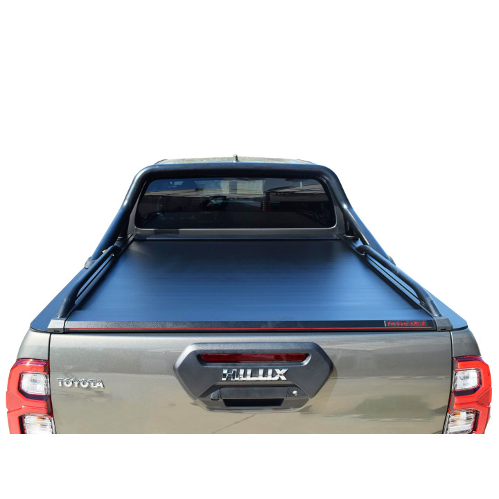 Spring Assisted Roll Top Tonneau Bed Cover, Tessera 4x4 Roll+, Toyota Hilux with OEM Rollbar Double Cab 2016 - 2026 - EDK.ro