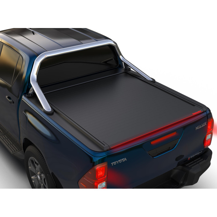 Spring Assisted Roll Top Tonneau Bed Cover, Tessera 4x4 Roll+, Toyota Hilux with OEM Rollbar Double Cab 2016 - 2026 - EDK.ro