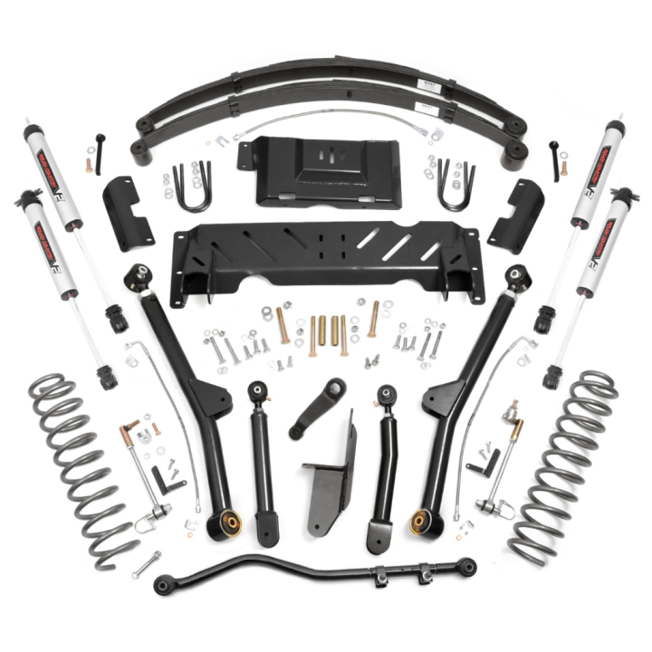 Kit Suspensie de Ridicare cu Braț Lung și Amortizoare V2 Monotube, Rough Country Lift 4.5 Inch, Jeep Cherokee 1984 - 2001 - EDK.