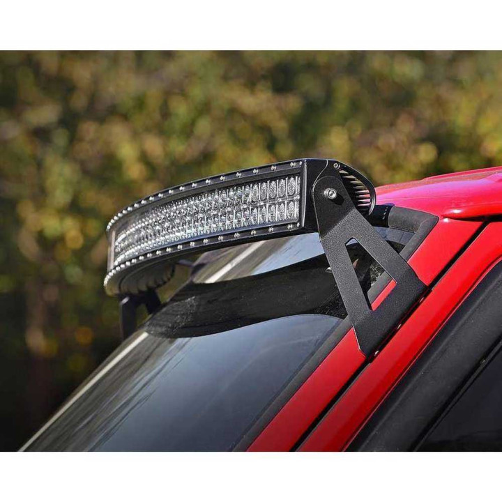 Kit de Integrare Proiectoare LED Omologate Pentru Parbriz, Rough Country Upper windshield LED curved light bar 50" mounts, Jeep 