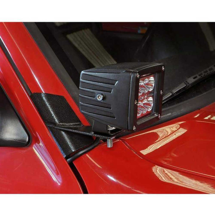 EC Approved LED Projector Integration Kit for Windshield, Rough Country Lower A pillar light mounts, Jeep Cherokee 1984 - 2001 -