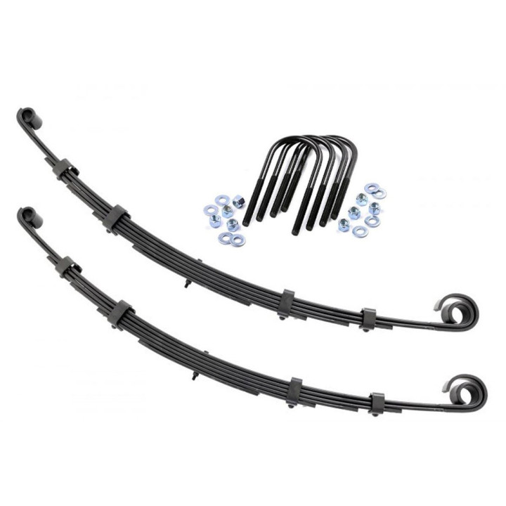 Front Leaf Springs with U-bolts, Rough Country Lift 2.5 Inch, Jeep CJ 1971 - 1986 - EDK.ro