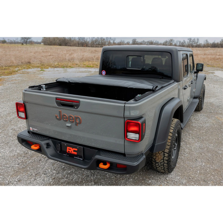 Soft Top Tonneau Bed Cover, Rough Country Roll, Jeep Gladiator 2020 - Present - EDK.ro