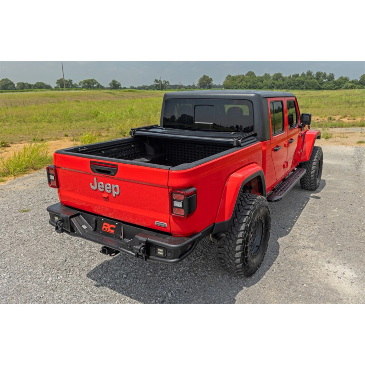 Soft Top Tonneau Bed Cover, Rough Country Tri-Fold, Jeep Gladiator Bed Length 5.0 Feet 2019 - Present - EDK.ro