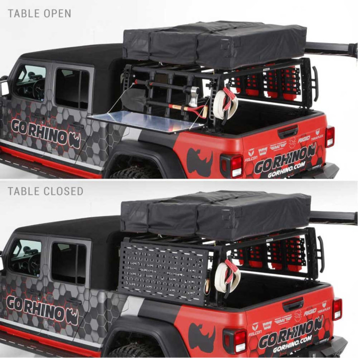 Gear Table for Bed Rack, Go Rhino Overland Xtreme, Jeep Gladiator 2020 - Present - EDK.ro