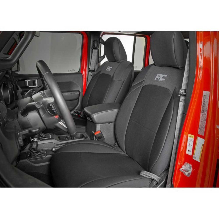 Seat Cover Set Neoprene Black, Rough Country, Jeep Gladiator 2020 - Present - EDK.ro