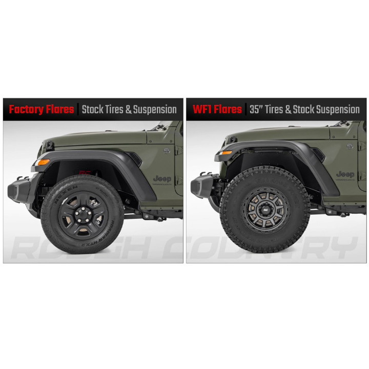Front and Rear Fender Flares, Rough Country WF1, Jeep Gladiator 2020 - Present - EDK.ro
