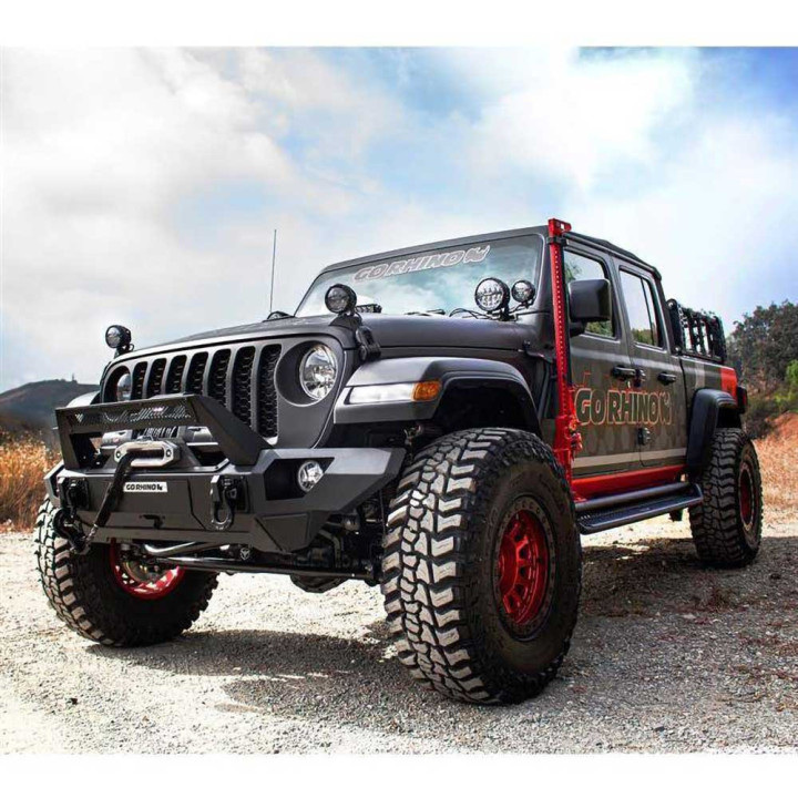Suport Cric Exterior Față Partea Șoferului, Go Rhino, Jeep Gladiator 2020 - Prezent, Jeep Wrangler 2018 - Prezent - EDK.ro