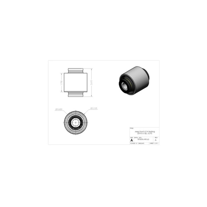 Bucșă Braț de Control Inferior Față, Clayton Off Road, Jeep Gladiator 2020 - Prezent, Jeep Wrangler 2018 - Prezent - EDK.ro