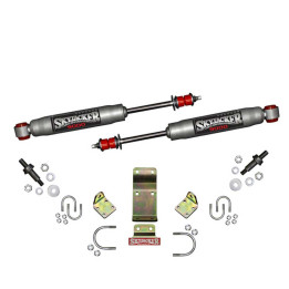 Dual Steering Stabilizer Silver, Skyjacker, Jeep Gladiator 2020 - Present, Jeep Wrangler 2018 - Present - EDK.ro