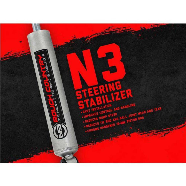Steering Stabilizer, Rough Country N3 Premium, Jeep Gladiator 2020 - Present, Jeep Wrangler 2018 - Present - EDK.ro
