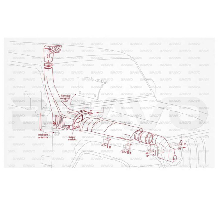 Snorkel, Bravo, Jeep Gladiator 2020 - Present, Jeep Wrangler 2018 - Present - EDK.ro