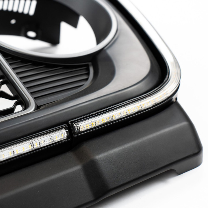 Grilă cu Lumini LED și Orificiu pentru Cameră, OFD, Jeep Gladiator 2020 - Prezent, Jeep Wrangler 2018 - Prezent - EDK.ro