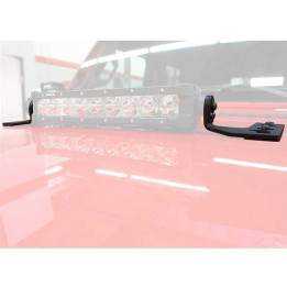 Kit de Integrare Proiectoare LED Omologate, Go Rhino Center hood mount LED bar 10" double row, Jeep Gladiator / Wrangler 2018 - 