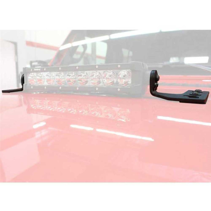 Kit de Integrare Proiectoare LED Omologate, Go Rhino Center hood mount LED bar 10" double row, Jeep Gladiator / Wrangler 2018 - 
