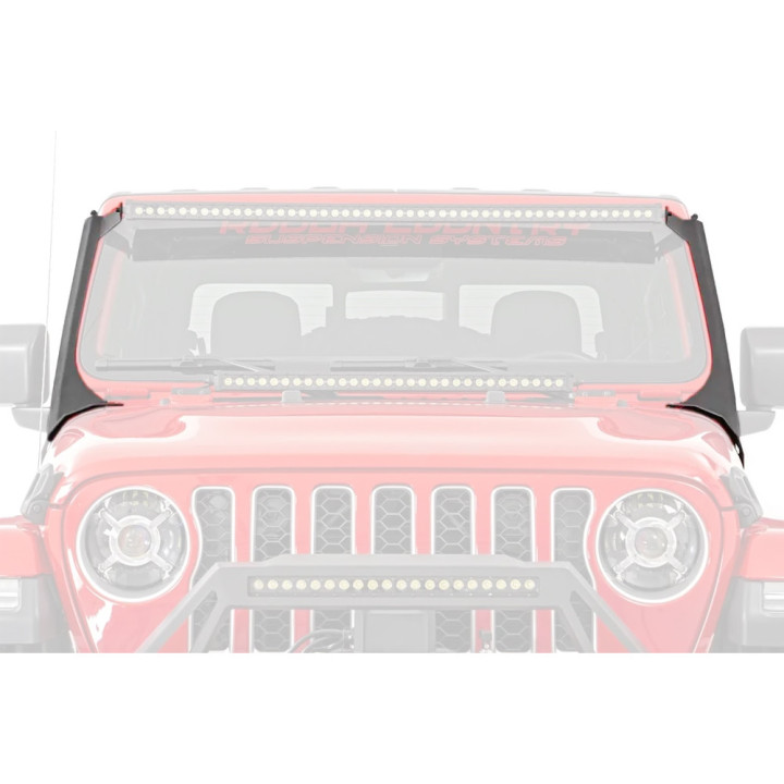 Kit de Integrare Proiectoare LED Omologate Pentru Parbriz, Rough Country Upper windshield LED straight light bar 50" mounts, Jee