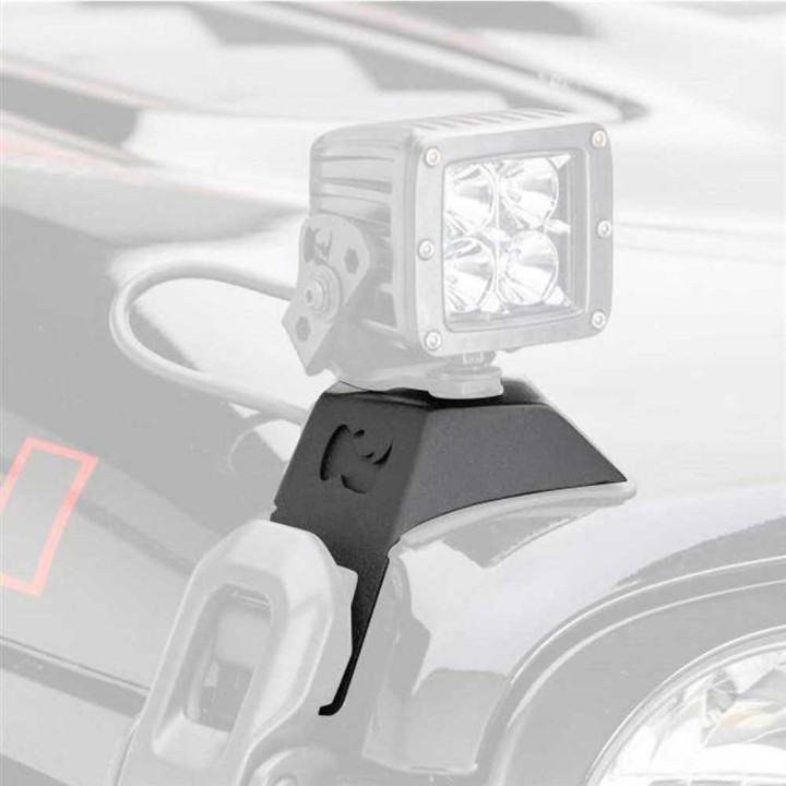 Kit de Integrare Proiectoare LED Omologate, Go Rhino Hood latch pod mount kit for a single cube LED 3x3", Jeep Gladiator / Wrang