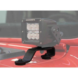 EC Approved LED Projector Integration Kit for Windshield, Go Rhino Windshield cowl mounts for a LED 3x3" Single Cube, Jeep Gladi