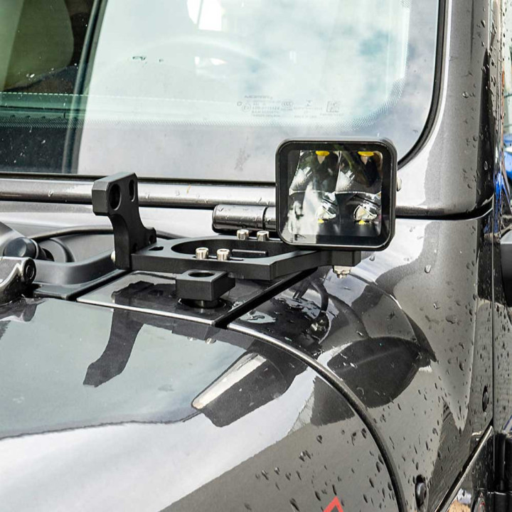 Kit de Integrare Proiectoare LED Omologate, OFD Hood light brackets, Jeep Gladiator / Wrangler 2018 - Prezent - EDK.ro