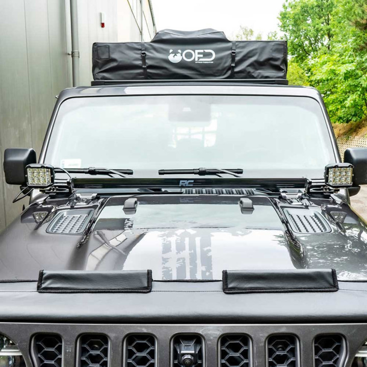 Kit de Integrare Proiectoare LED Omologate, OFD Hood light brackets, Jeep Gladiator / Wrangler 2018 - Prezent - EDK.ro