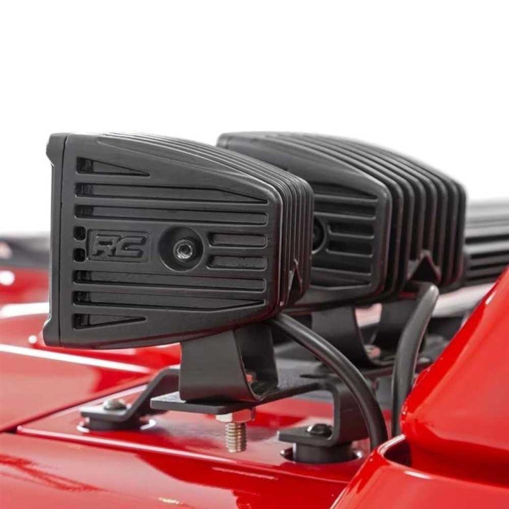 EC Approved LED Projector Integration Kit for Hood, Rough Country LED lights 2" square white DRL Black Series, Jeep Gladiator / 