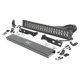 Kit de Integrare Proiectoare LED Omologate Pentru Bara Față, Rough Country LED hidden bumper kit light bar 20" White DRL Black S