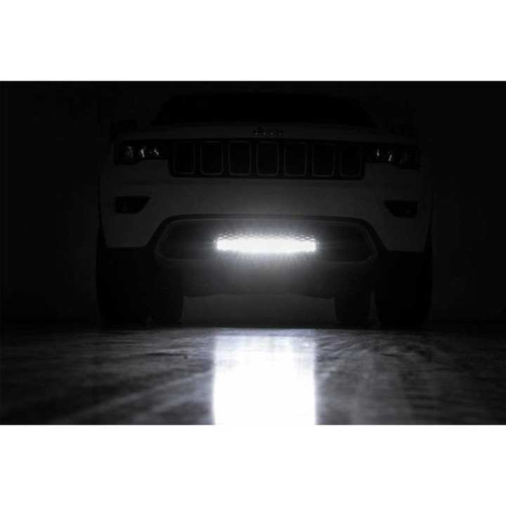 EC Approved LED Projector Integration Kit for Front Bumper, Rough Country LED hidden bumper kit light bar 20" White DRL Black Se