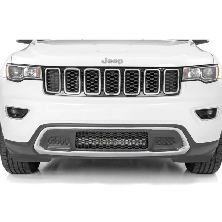 EC Approved LED Projector Integration Kit for Front Bumper, Rough Country LED hidden bumper kit light bar 20" White DRL Black Se