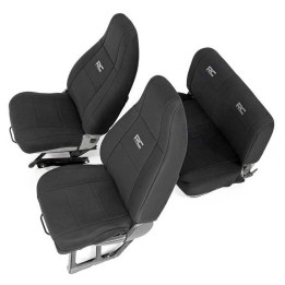 Set Huse Scaun Neopren Negru, Rough Country, Jeep Wrangler 1987 - 1995 - EDK.ro