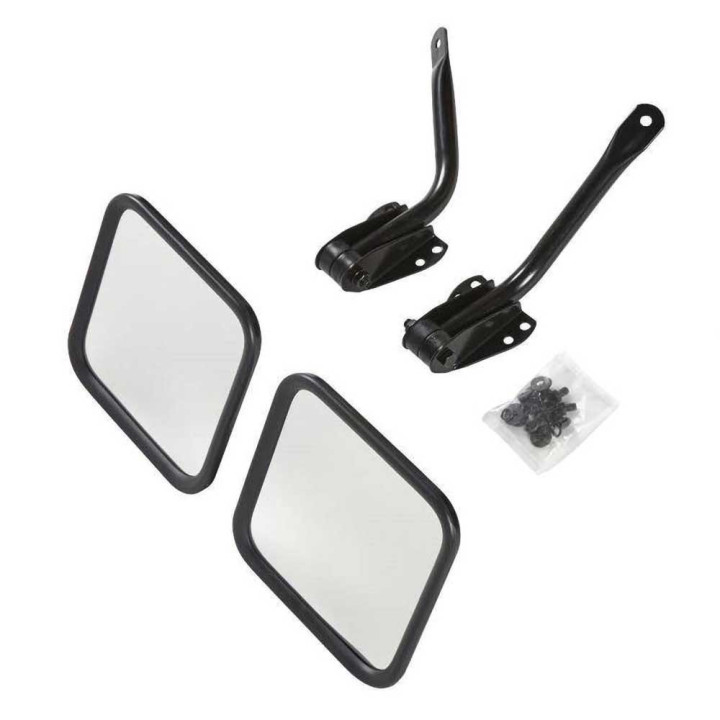 Side Mirrors Steel Black, Smittybilt, Jeep Wrangler 1987 - 1995 - EDK.ro