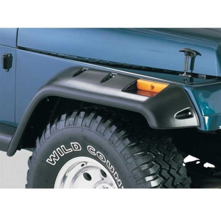Front and Rear Fender Flares, Bushwacker Cut-Out Style, Jeep Wrangler 1987 - 1995 - EDK.ro