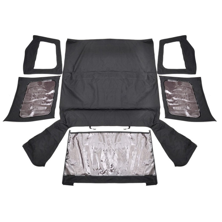 Soft Top Black Denim, Rough Country, Jeep Wrangler 1987 - 1995 - EDK.ro