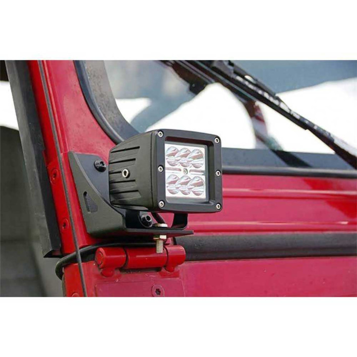 Kit de Integrare Proiectoare LED Omologate Pentru Parbriz, Rough Country Lower windshield light mounts, Jeep Wrangler 1987 - 199