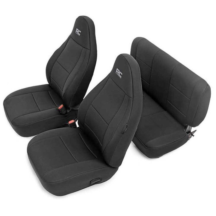 Set Huse Scaun Neopren Negru, Rough Country, Jeep Wrangler 1997 - 2006 - EDK.ro