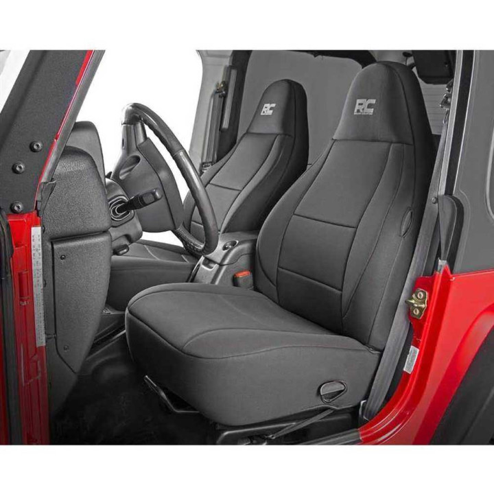 Seat Cover Set Neoprene Black, Rough Country, Jeep Wrangler 1997 - 2006 - EDK.ro