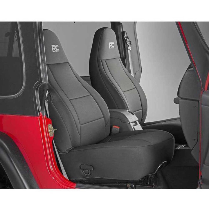 Seat Cover Set Neoprene Black, Rough Country, Jeep Wrangler 1997 - 2006 - EDK.ro