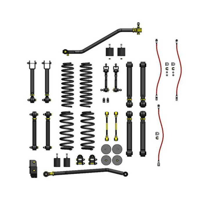 Suspension Lift Kit Overland+, Clayton Off Road Lift 4 Inch, Jeep Wrangler 1997 - 2006 - EDK.ro