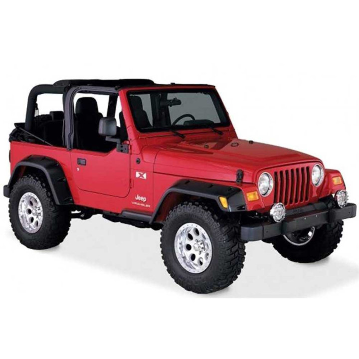 Front and Rear Fender Flares, Bushwacker Pocket Style, Jeep Wrangler 1997 - 2006 - EDK.ro
