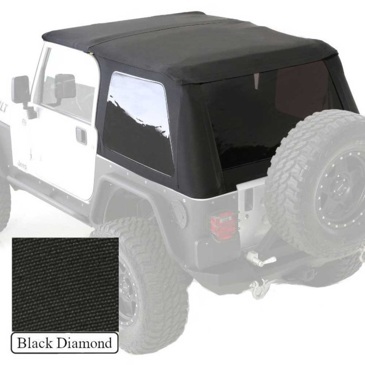 Capotă Moale Înclinată Black Diamond, Smittybilt, Jeep Wrangler 1997 - 2006 - EDK.ro